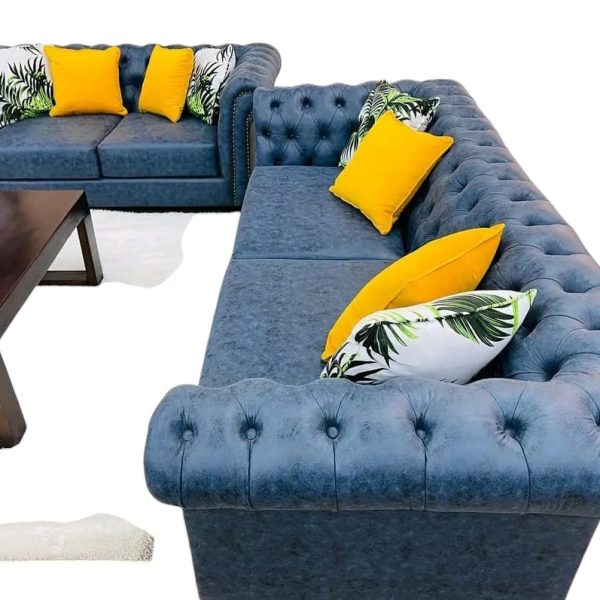 Grey 5 Seater Chester Sofa