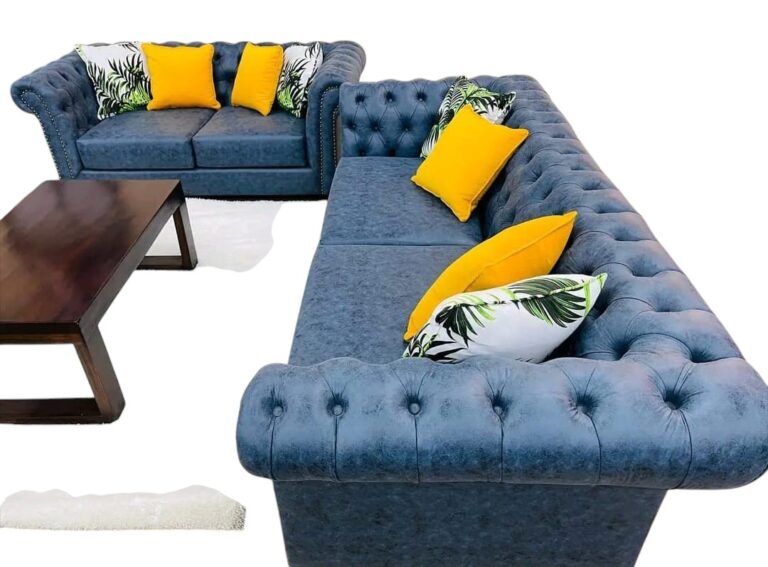 Grey 5 Seater Chester Sofa