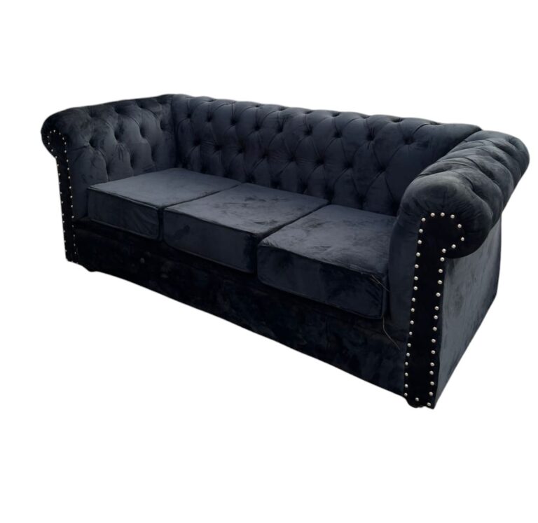 Black 3 Seater Chester Sofa