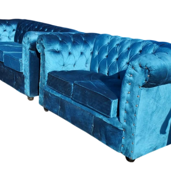 Blue 5 Seater Chester Sofa