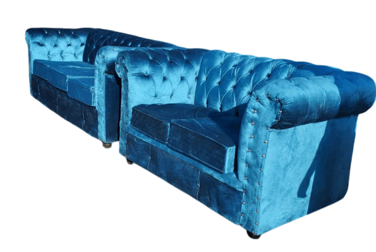 Blue 5 Seater Chester Sofa