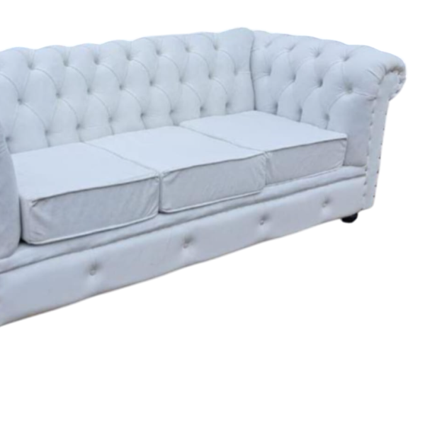 White 3 Seater Chester Sofa