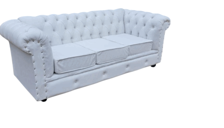 White 3 Seater Chester Sofa
