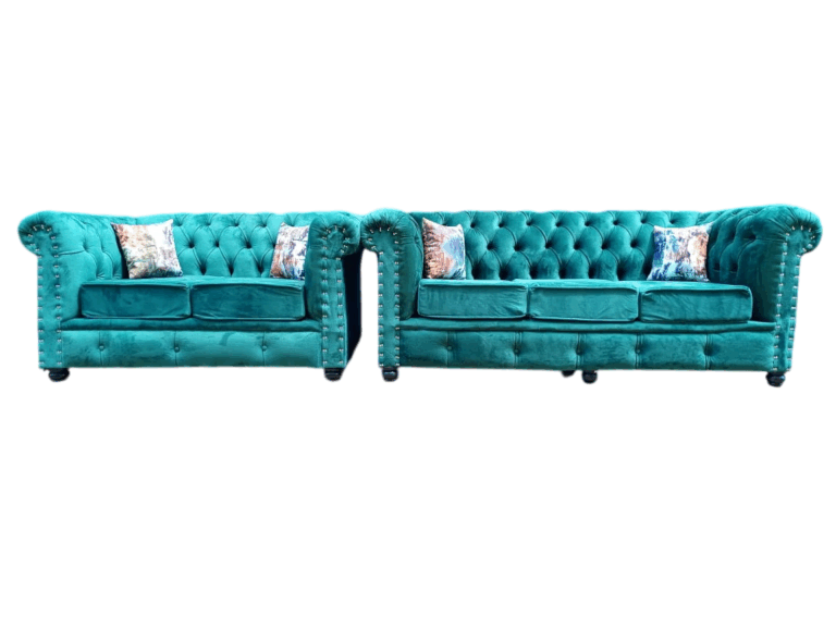 Green 5 Seater Chester Sofa