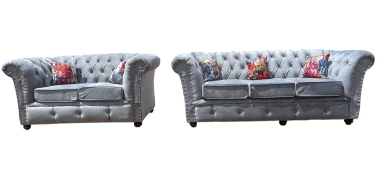 Grey 5 Seater Chester Sofa